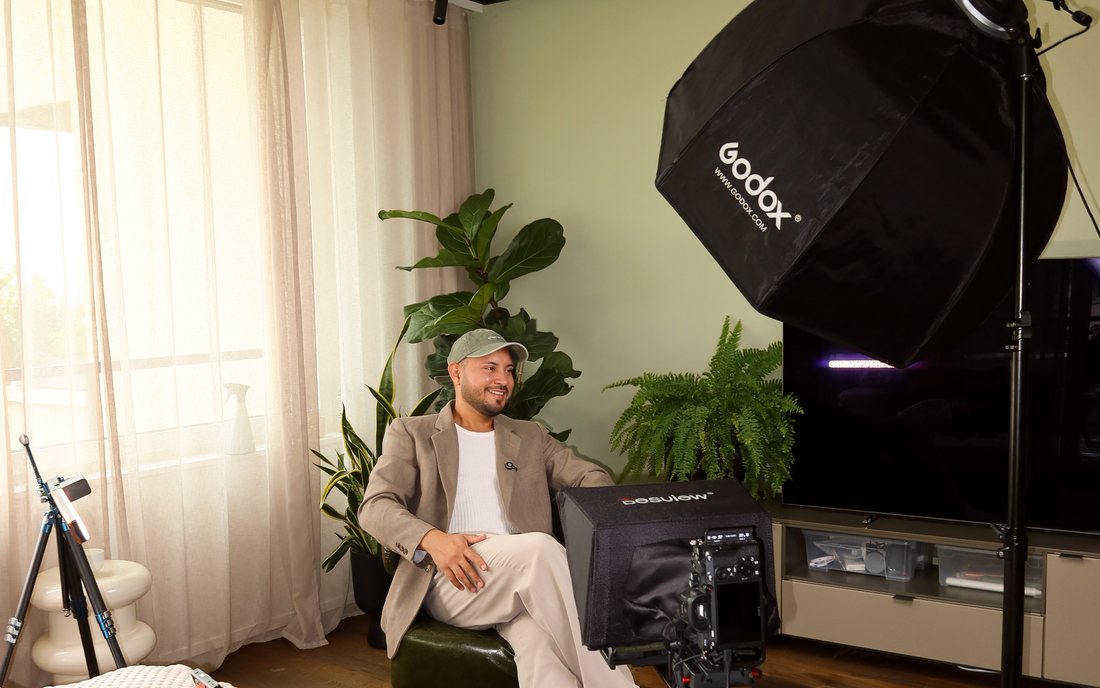 Founder no set enquanto a produção acontece